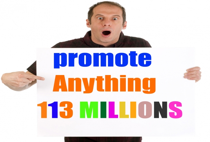 Promote your site Or anthing with 113,998,608 Active facebook fans