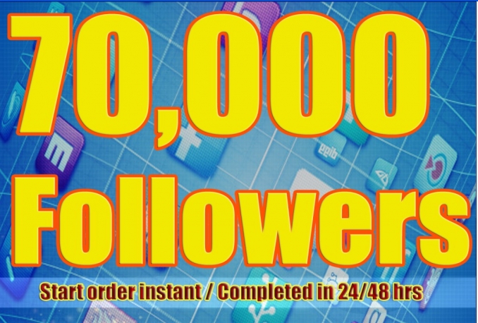 Twitter 70,000+Stable/NON Drop/Fast Followers.