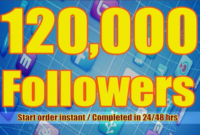 Twitter 120,000+Stable/NON Drop/Fast Followers.