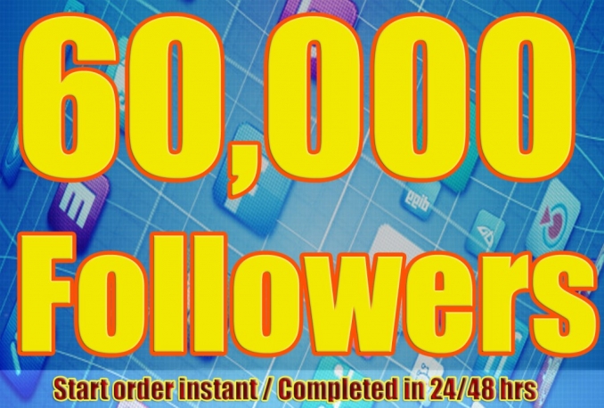 Twitter 60,000+Stable/NON Drop/Fast Followers.