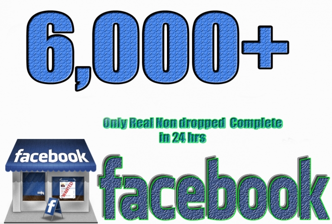 Gives you 6,000+Instantly started Active Facebook Fan Page likes 