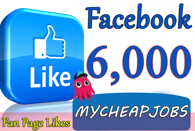Give  you 6,000+Instantly started Active Facebook Fan Page likes 