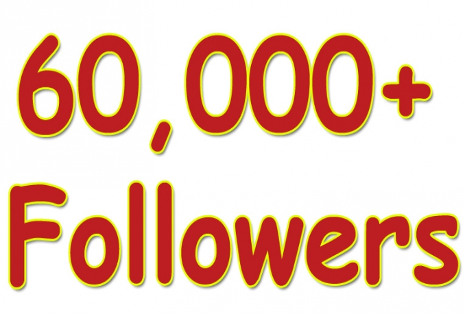 Twitter 60,000+Stable/NON Drop/Fast Followers. 