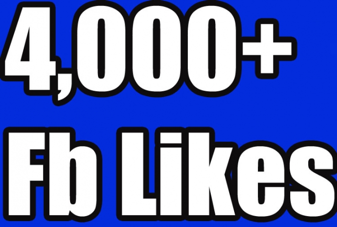  Gives you 4,000+Instantly started Active Facebook Fan Page likes 