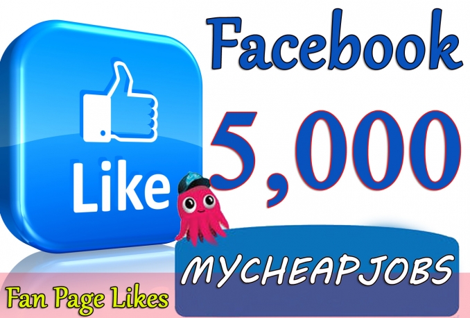 Gives you 5,000+Instantly started Active Facebook Fan Page likes 