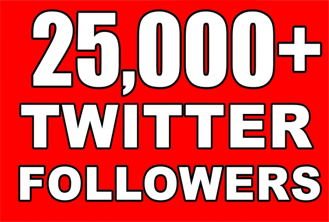 Twitter 25,000+Stable/NON Drop/Fast Followers.