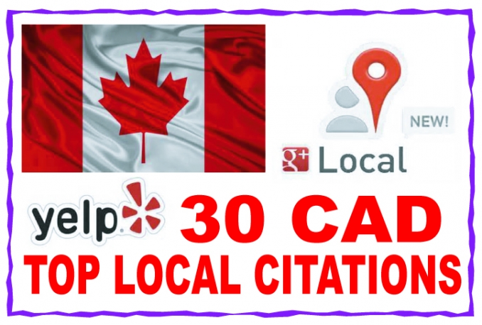listing your business details to 30 top Canada Citations sites to boost your Google+ places
