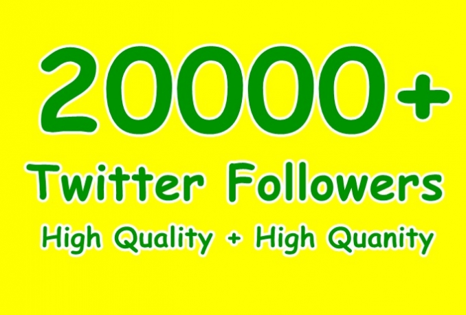 Give you 20,000 HQ No eggs Non Drop Twitter followers 