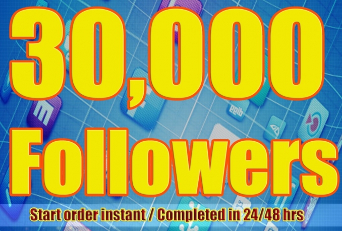 Twitter 30,000+Stable/NON Drop/Fast Followers.