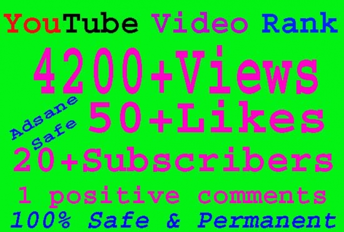 Add 4,200 guaranteed Youtube Views