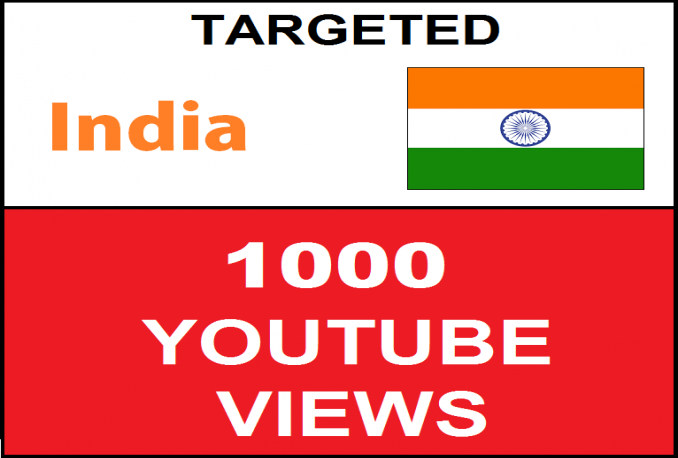 provide 1500+ High Retention Desktop INDIA Youtube Views and Targeted Views 